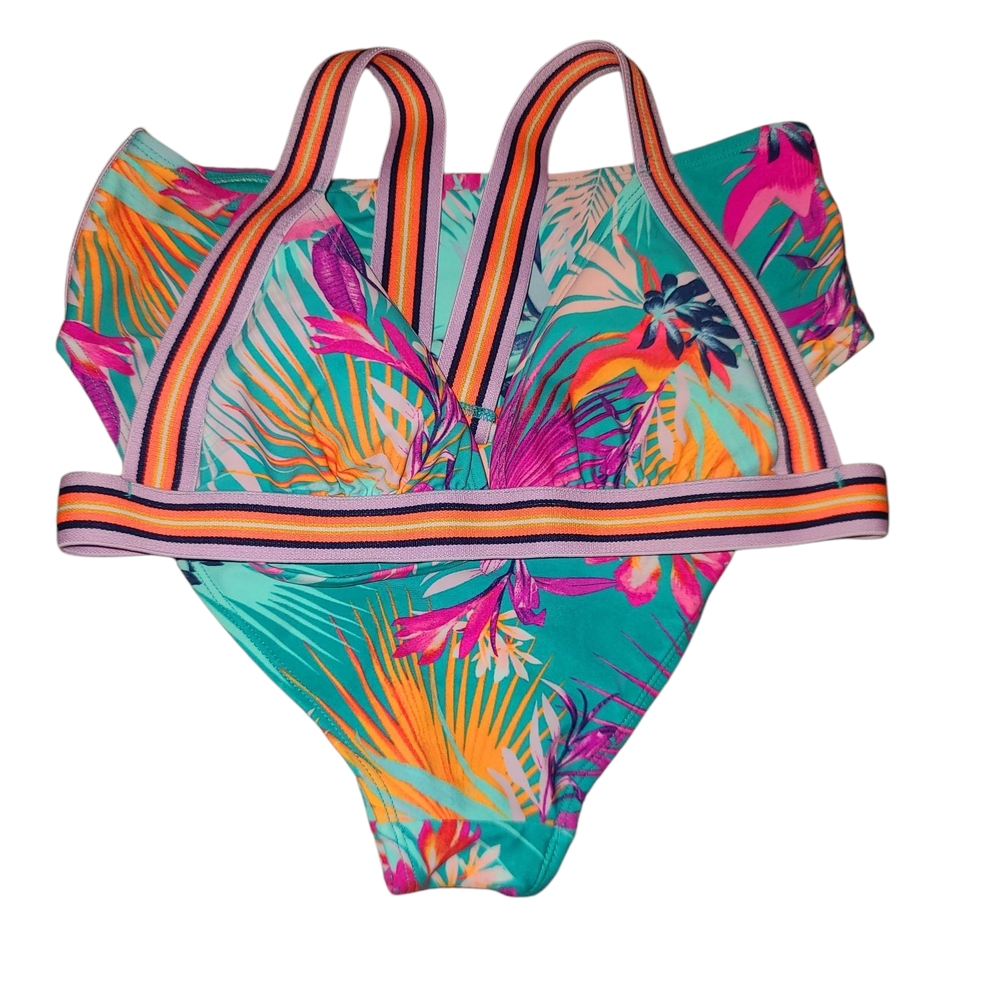 Tropical Print Bikini Set - Picture 3 of 6
